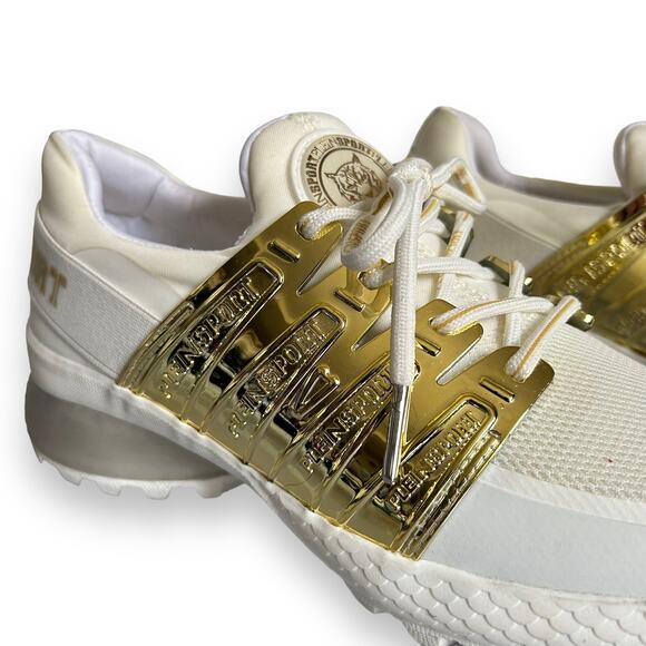 Plein Sport Gold Metallic Lace Up Shoes White Size 37/7 - Picture 8 of 16